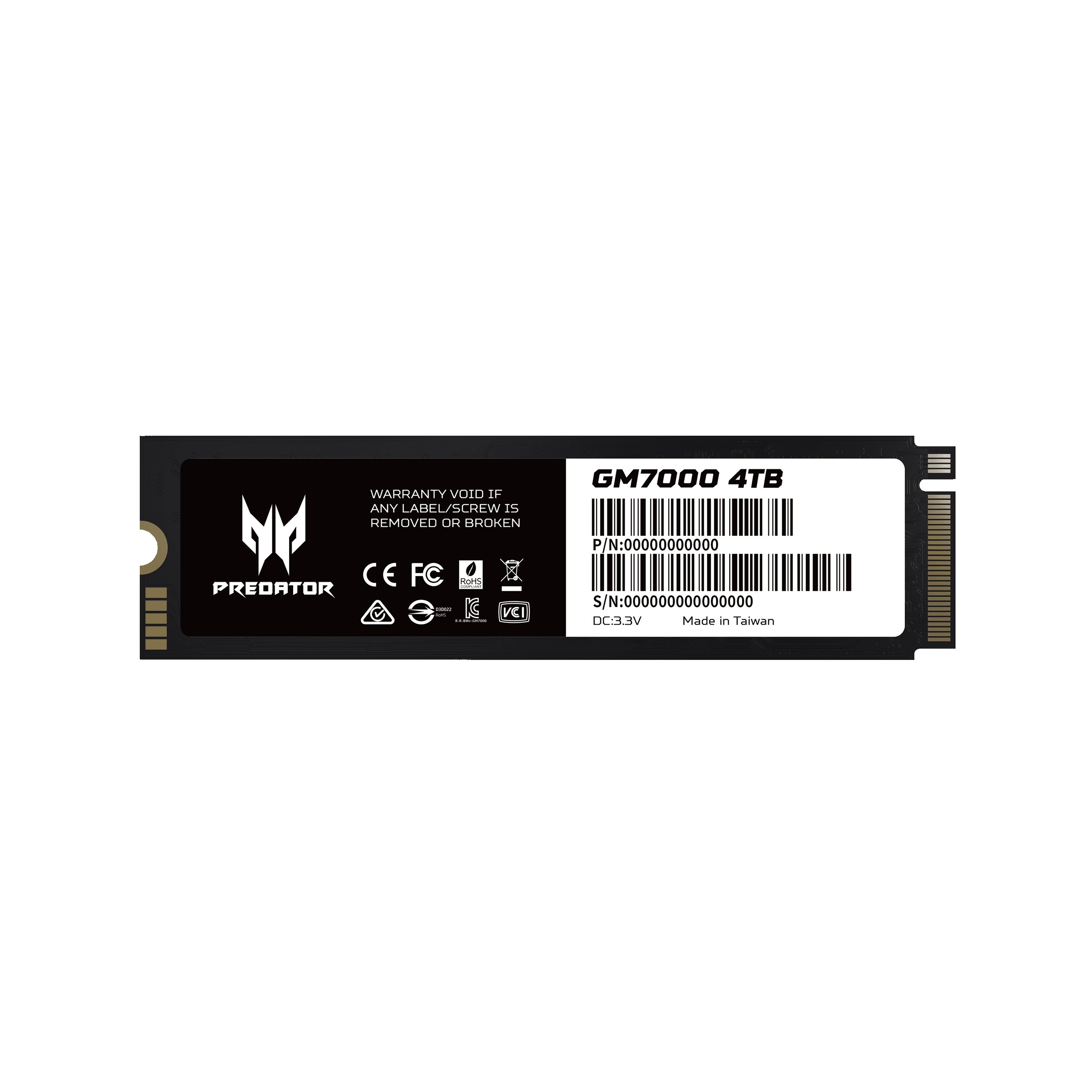 Gaming DesktopPREDATOR GM7000 4TB (with HS) NVMe PCIe SSD Dram cache 