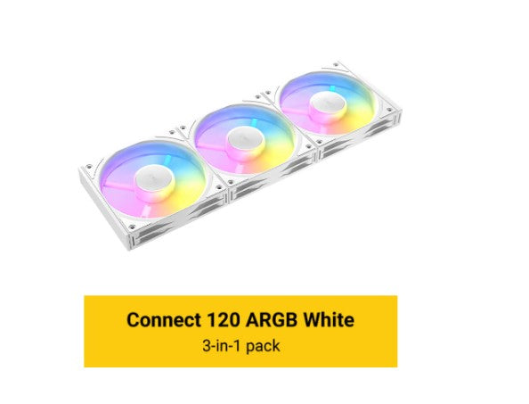 Gaming DesktopAntec C120 ARGB White 3PK Performance 120mm PWM Fan - FAN: 4-pin PWM | LED: 3-pin