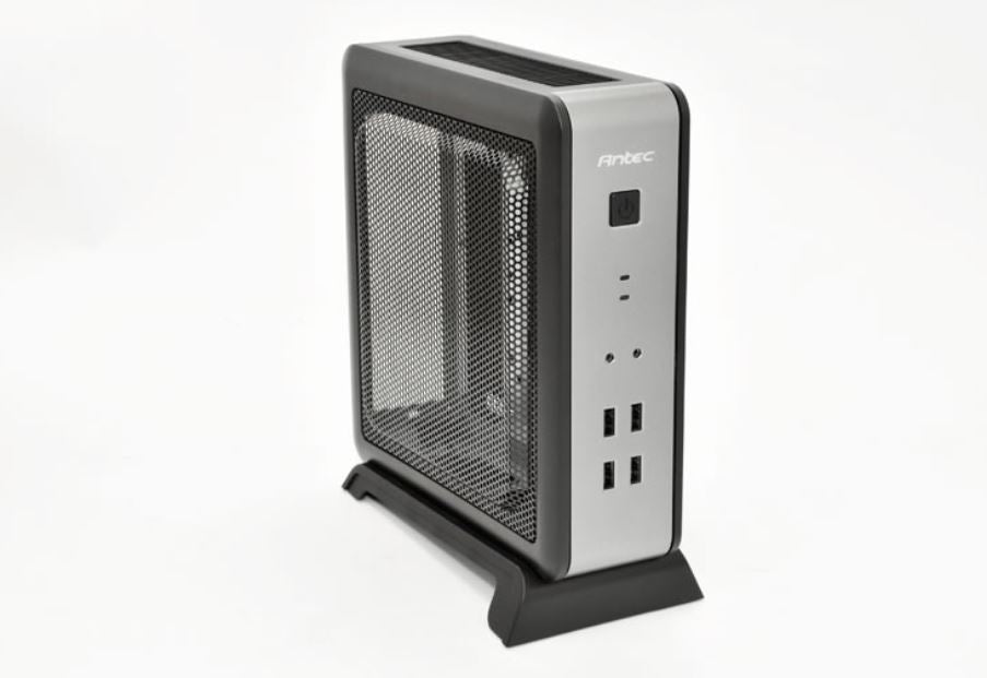 Antec ISK110-VESA ITX MB, Slim Form Factor case with External 90w PSU. 2 x USB 3.0 and 2 x USB 2.0. HD Audio. VESA 100x 100. Case Nuc