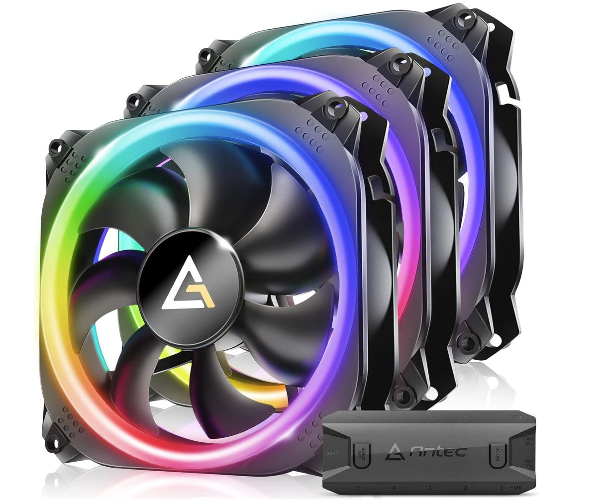 Gaming DesktopAntec Prizm 120 ARGB Performance cooling Fan 3 Packs with ARGB Controller