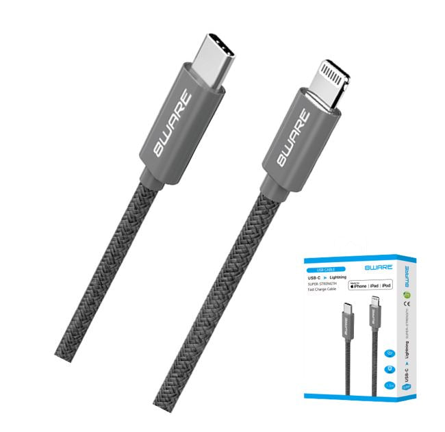 Gaming Desktop8ware 1.5m Super Ultra USB-C to Lightning Cable Super Fast charging Strength Aluminium flexible nylon Apple iPone iPad iPod Mac Retail Pack