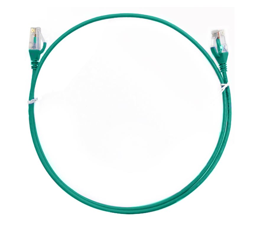 8ware CAT6 Ultra Thin Slim Cable 3m / 300cm - Green Color Premium RJ45 Ethernet Network LAN UTP Patch Cord 26AWG for Data