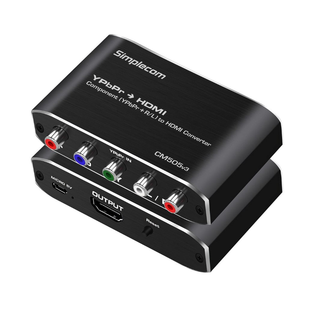 Gaming DesktopSimplecom CM505v3 Component (YPbPr + Stereo R/L) to HDMI Converter Full HD 1080p