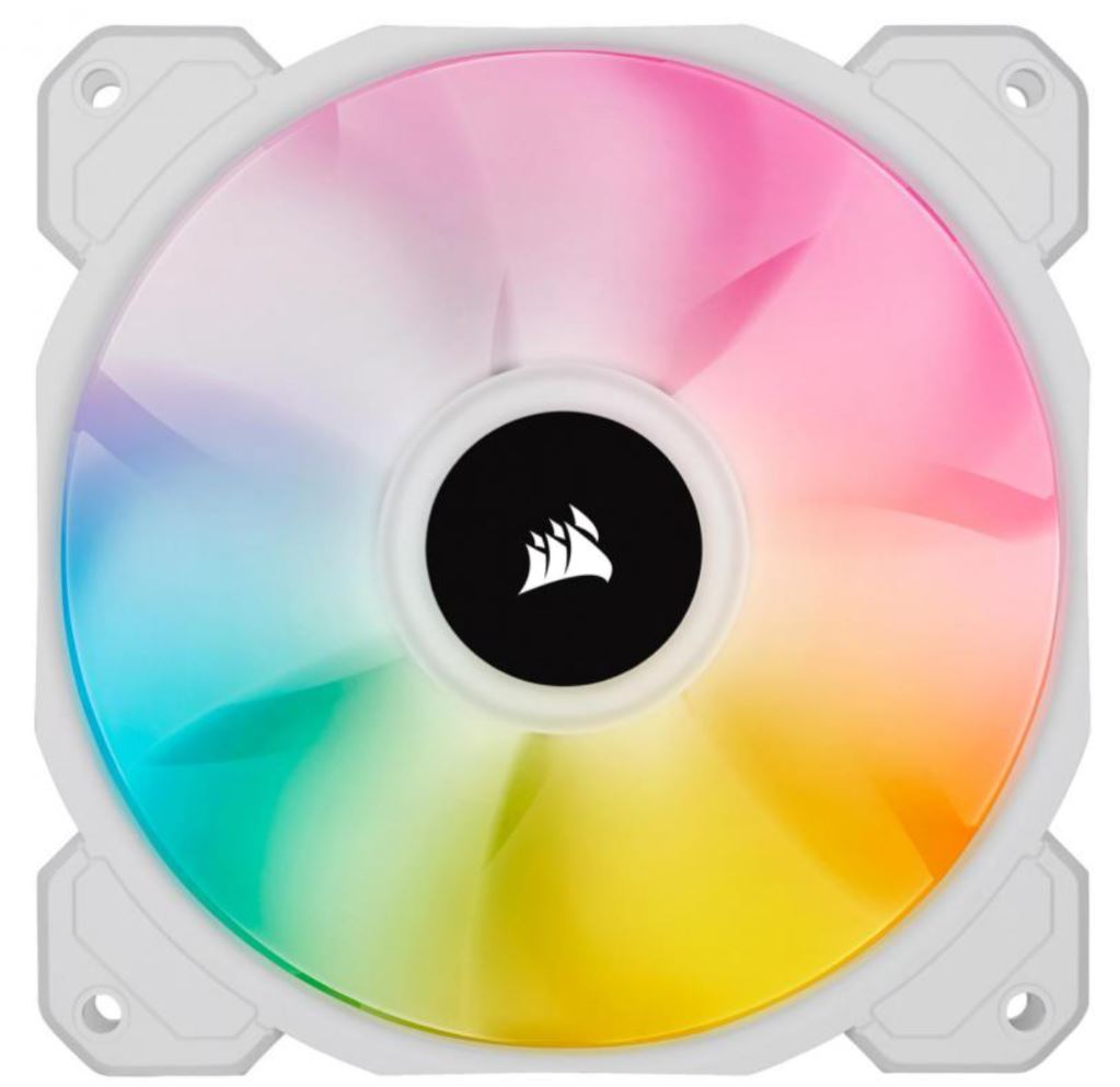 Corsair AF ELITE Series, AF120 RGB ELITE WHITE, 120mm Fluid Dynamic Fan with AirGuide, Single Pack