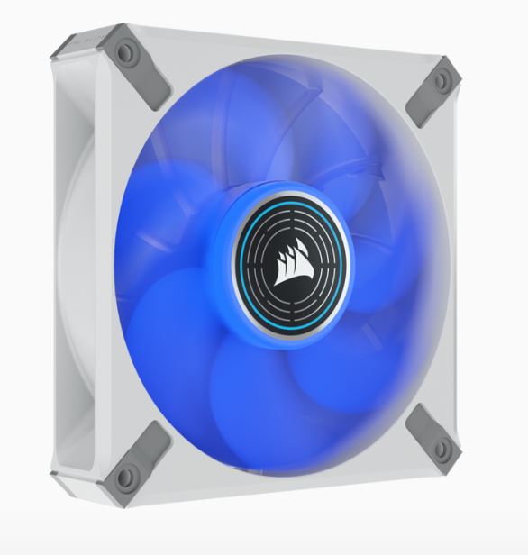 Corsair ML ELITE Series, ML120 LED ELITE WHITE, 120mm Magnetic Levitation Blue LED Fan with AirGuide, Single Pack