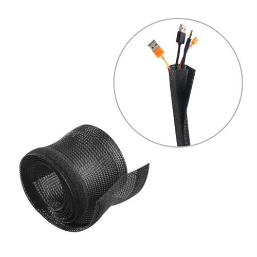 Brateck Flexible Cable Wrap Sleeve with Hook and Loop Fastener (135mm/5.3' Width) Material Polyester Dimensions 1000x135mm -  Black