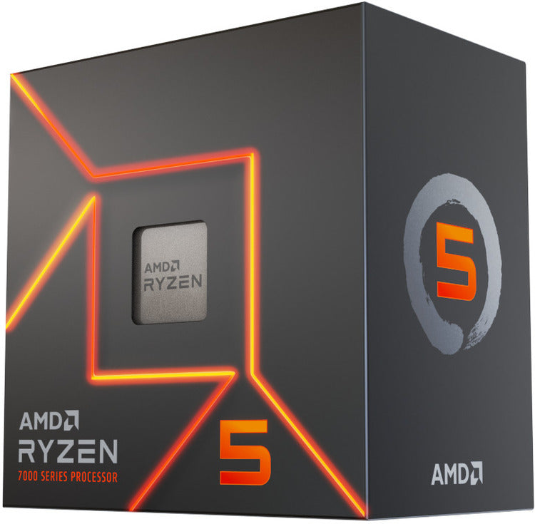 AMD Ryzen 5 7600 6 Cores / 12 Threads, 65 watts, Max Freq 5.2Ghz, 38MB Cache, Wraith Stealth Cooler & Radeon Graphics