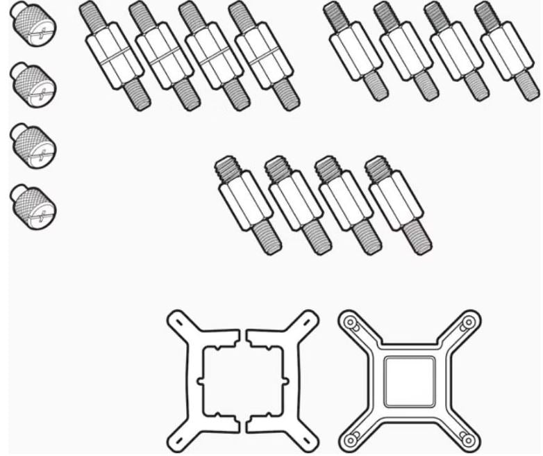 Corsair Intel Elite CPU Bracket Compatibility ELITE, ELITE Capellix, ELITE LCD Series Coolers