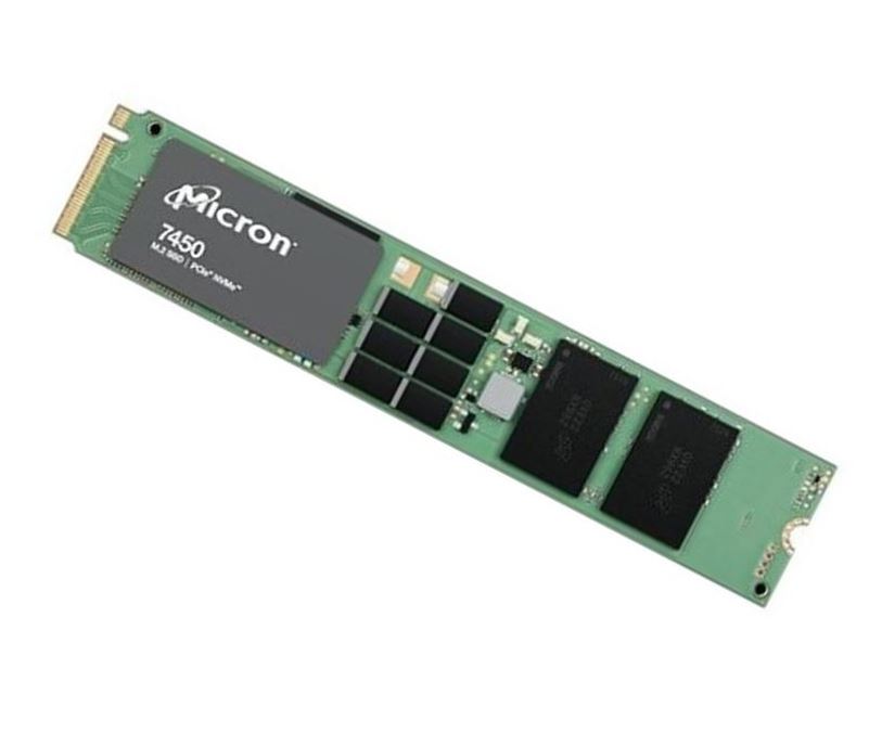 Micron 7450 Pro 960GB Gen4 NVMe Enterprise SSD M.2 5000/1400 MB/s R/W 520K/82K IOPS 1700TBW 1DWPD 2M hrs MTTF Server Data Centre 5yrs