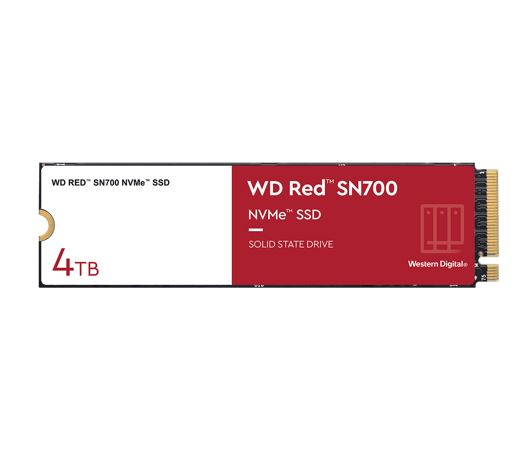 Gaming DesktopWestern Digital WD Red SN700 4TB NVMe NAS SSD 3400MB/s 3100MB/s R/W 5100TBW 550K/520K IOPS M.2 Gen3x4 1.75M hrs MTBF 5yrs wty