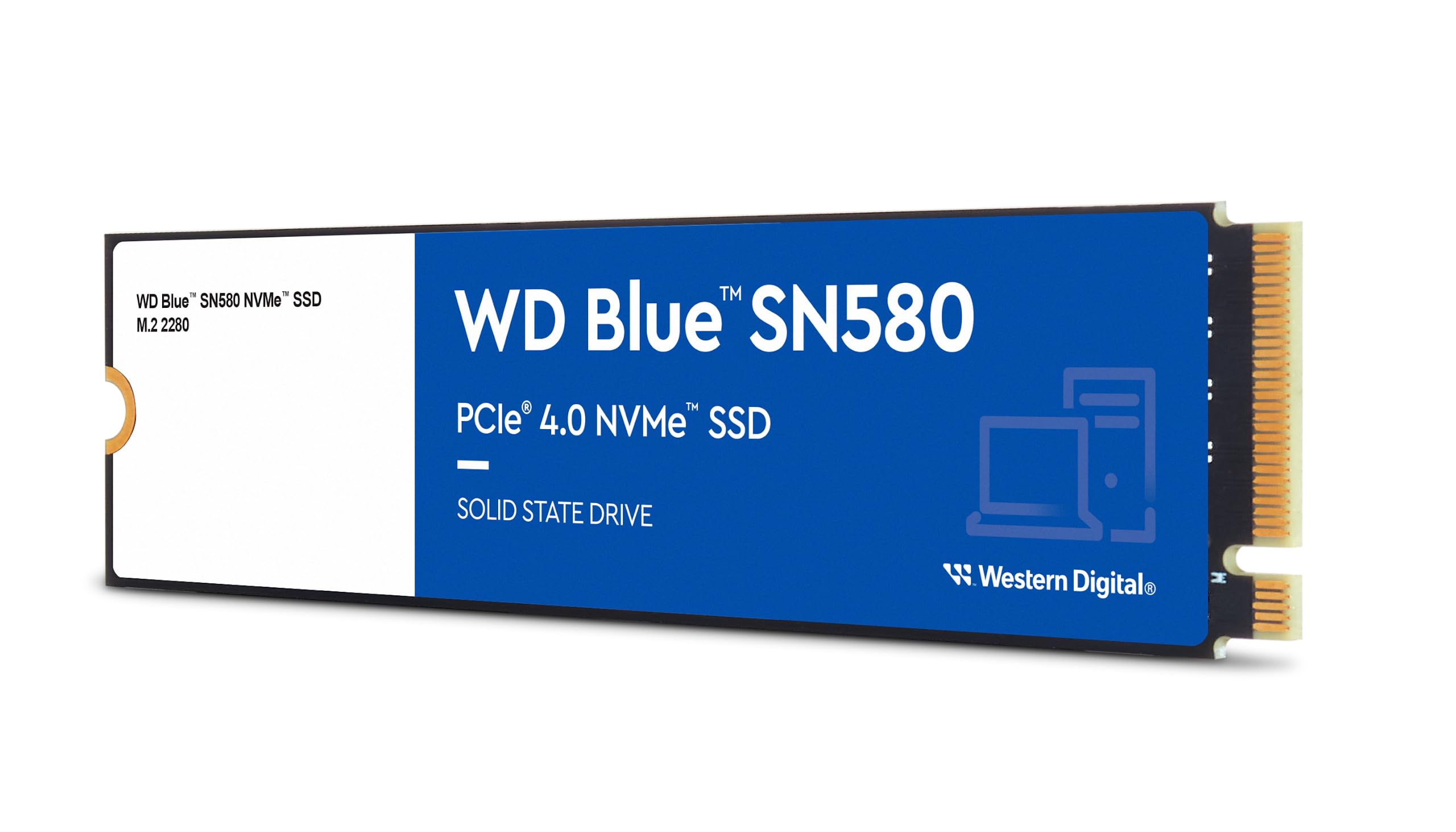 Gaming DesktopWestern Digital WDS500G3B0E Blue SN580 NVMe™ SSD 500GB  M.2 2280  PCIe Gen4 x4  5-Year Limited Warranty