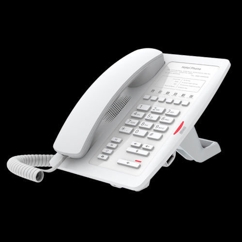 Fanvil H3 Entry-level Hotel IP Phone - No Display, 1 Line, 6 x Programmable Buttons,  HD Voice Quality, USB Charging Port, Dual 10/100 NIC  - White