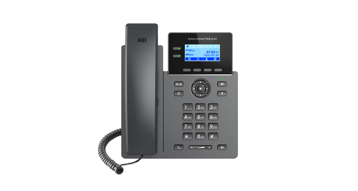 Grandstream GRP2602G Carrier Grade 2 Line IP Phone, 2 SIP Accounts, 2.2' LCD, 132x48 Screen, HD Audio, Powerable Via POE, 5 way Conference, 1Yr Wtyf