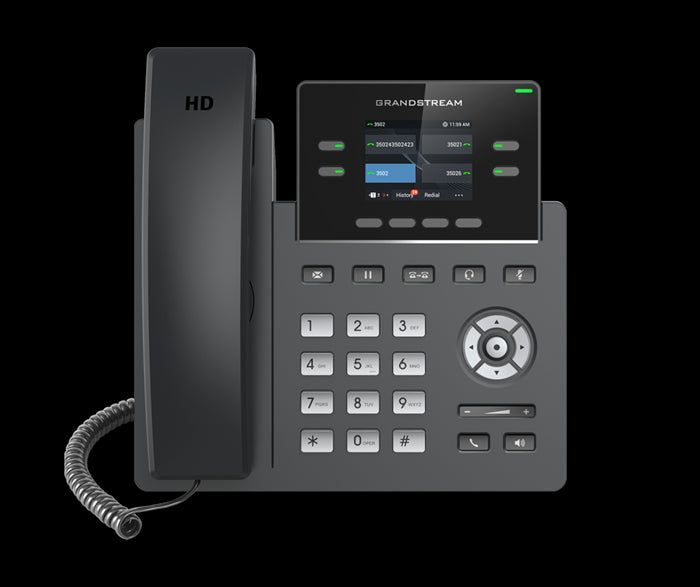 Grandstream GRP2612 4 Line IP Phone, 2 SIP Accounts, 320x240 Colour Screen, HD Audio, Includes PSU