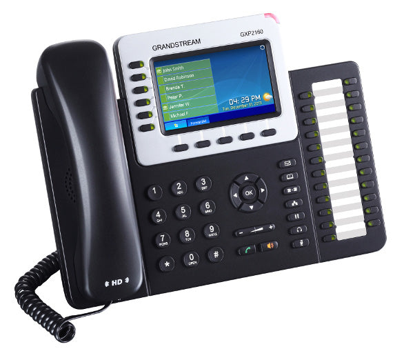 Grandstream GXP2160 6 Line IP Phone, 6 SIP Accounts,  480x272 Colour LCD, Dual GbE, 5 program keys, 24 BLF keys, Built-In Bluetooth