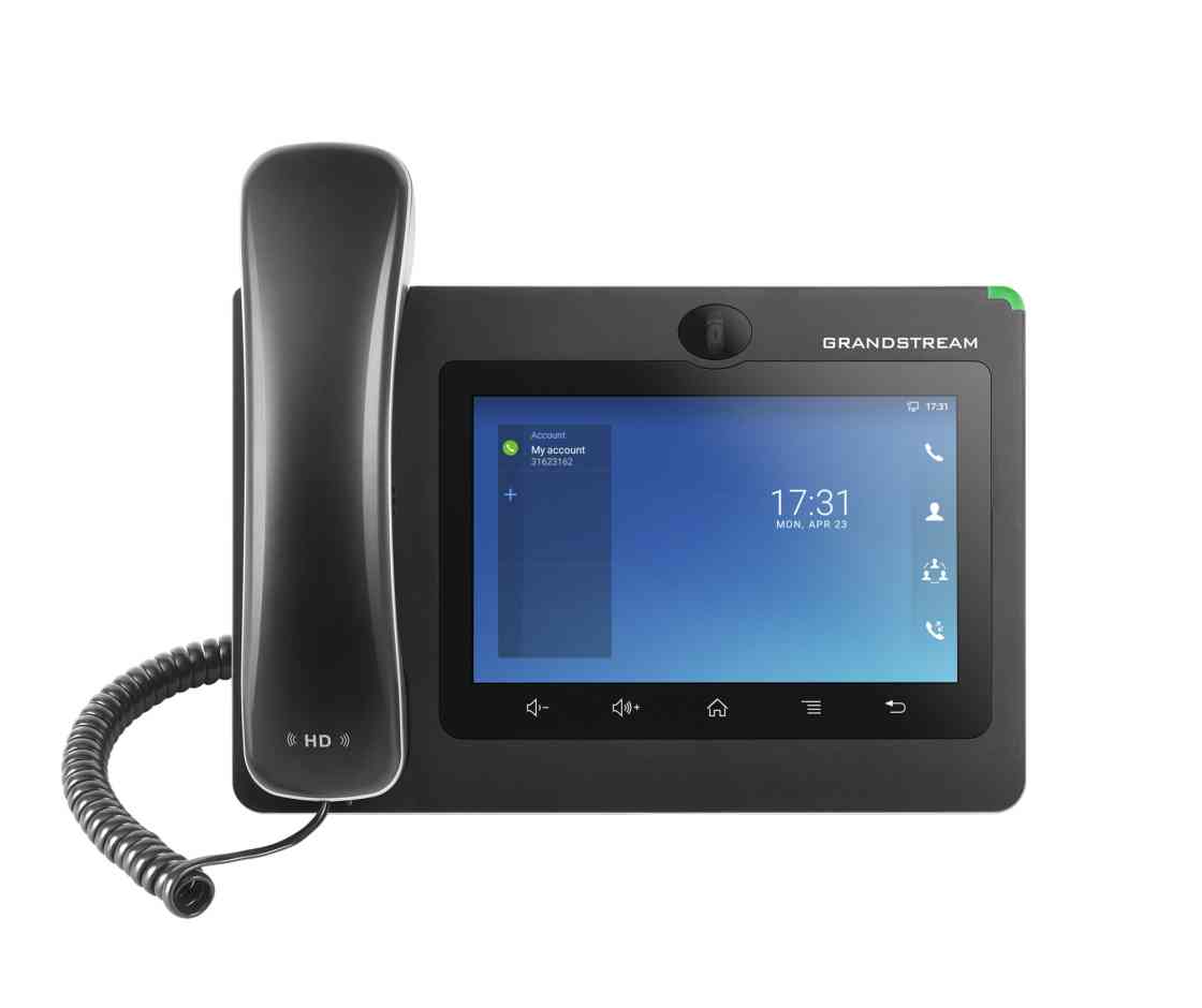 Grandstream GXV3370 16 Line Android IP Phone, 16 SIP Accounts, 1024 x 600 Colour Touch Screen, 1MB Camera, Building Bluetooth+Wifi, Powerable Via POE