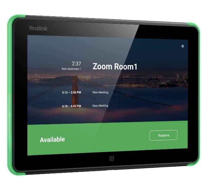 Yealink RoomPanel Plus- Black; Touch Screen Scheduler is a 10.1-inch multifunctional meeting room schedule panel, Yealink Platform, Microsoft Teams