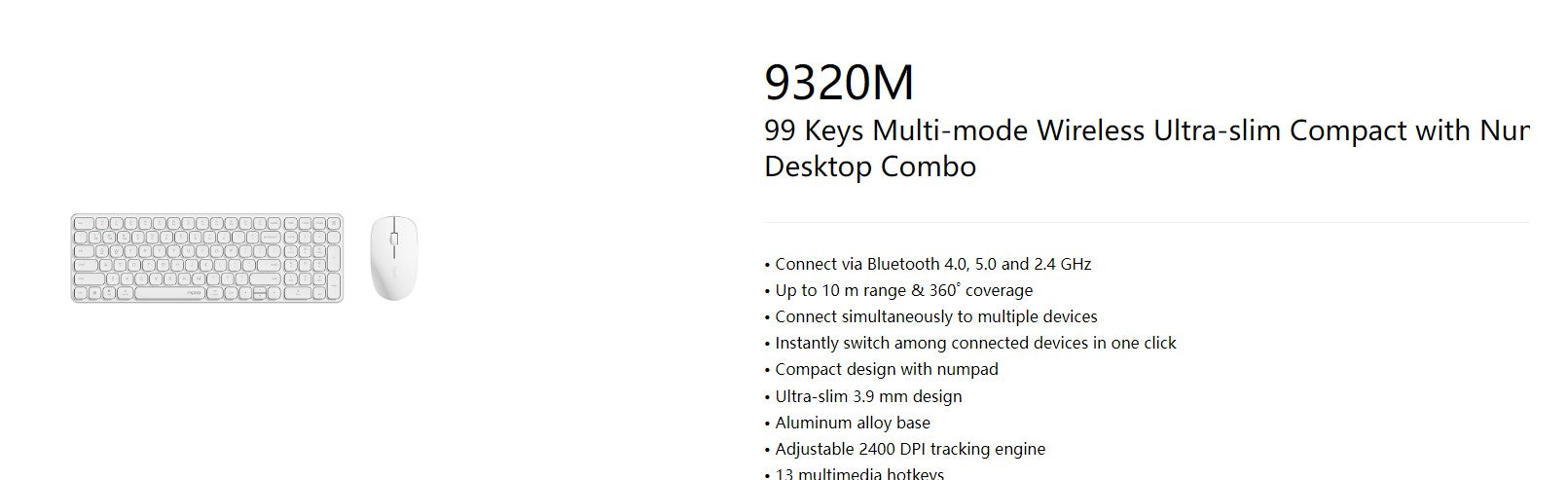 Gaming DesktopRAPOO 9320M Bluetooth 4.0