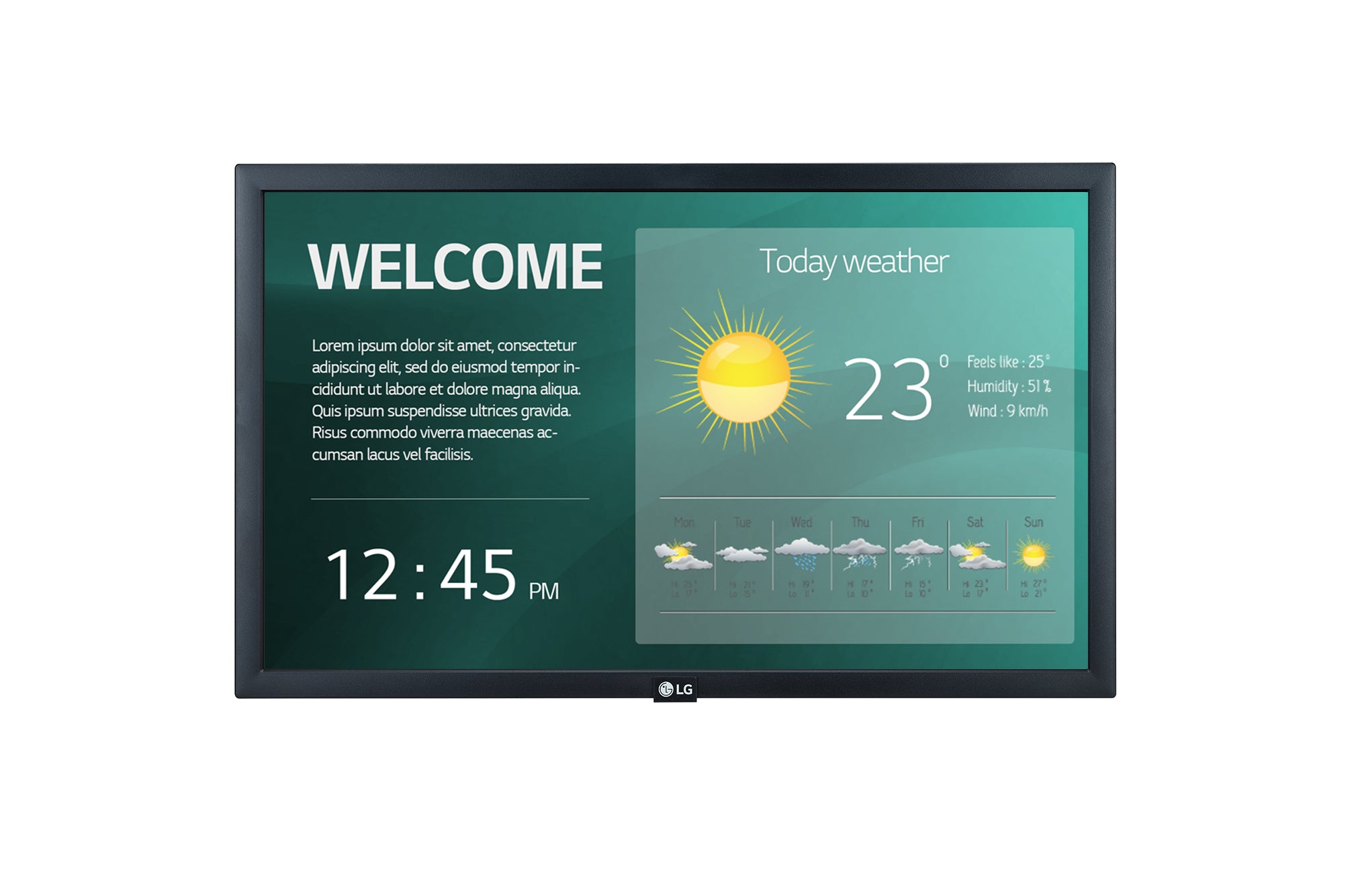 LG 22SM3G-B Digital signage display 54.6 cm (21.5') IPS Wi-Fi 250 cd/m² Full HD Black Built-in processor 16/7