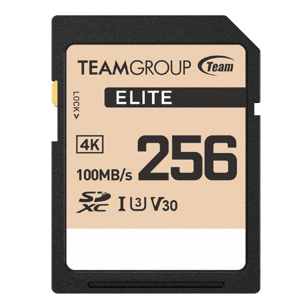 Team Group Elite SDXC UHS-I U3 High Speed Memory Card 256GB, R/W (Max) 100MB/s 50MB/s, V30