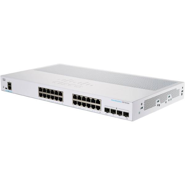 Cisco Business 350, 24-Port Gigabit Managed Switch with 24 PoE+ with 195W Power Budget and 4 (10G) SFP+ Ports