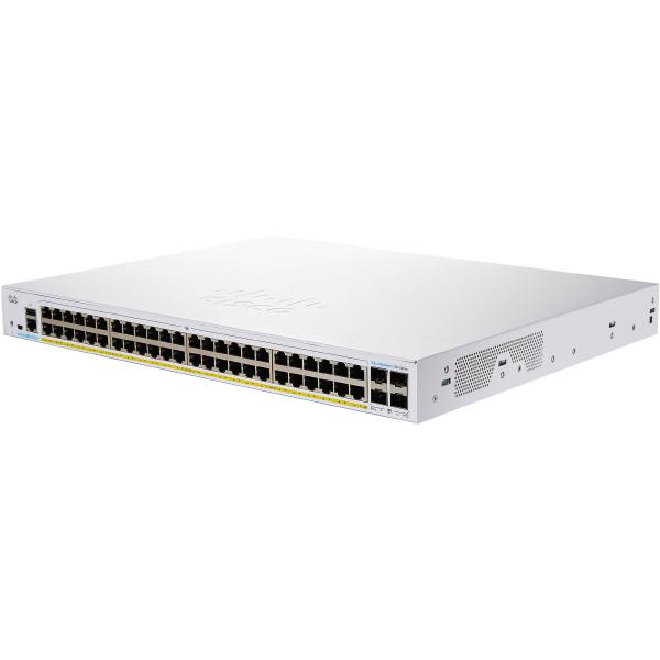 Cisco Business 350, 48-Port Gigabit Managed Switch with 48 PoE RJ45 and 4 SFP Ports, 370W