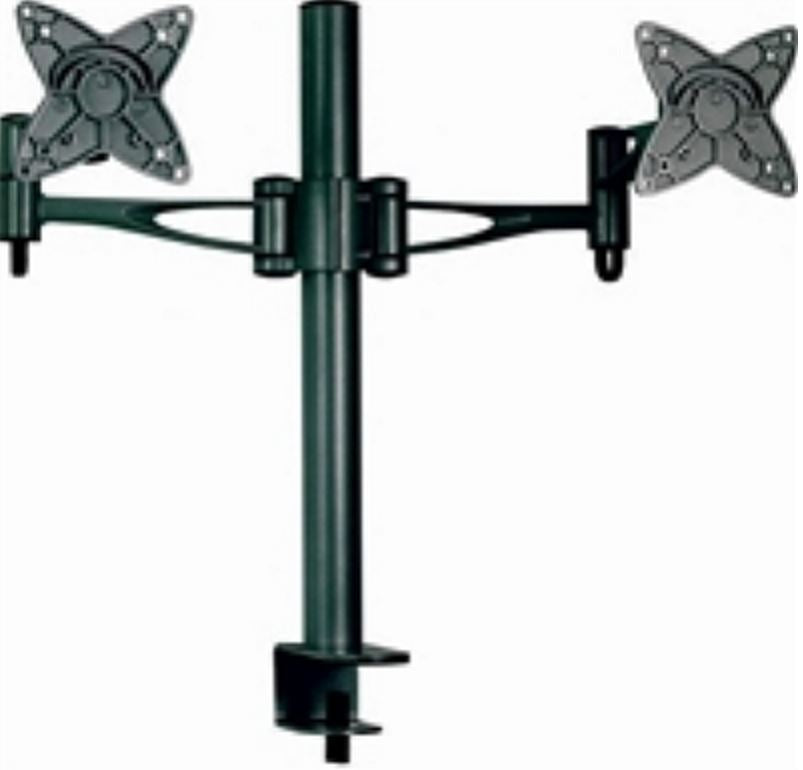 Astrotek Dual Monitor Arm Desk Mount Height Adjustable Stand for 2x LCD Display 23.8' 24' 27' 8kg 30° Tilt 180° Swivel 360° Pivot VESA 75x75 100x100