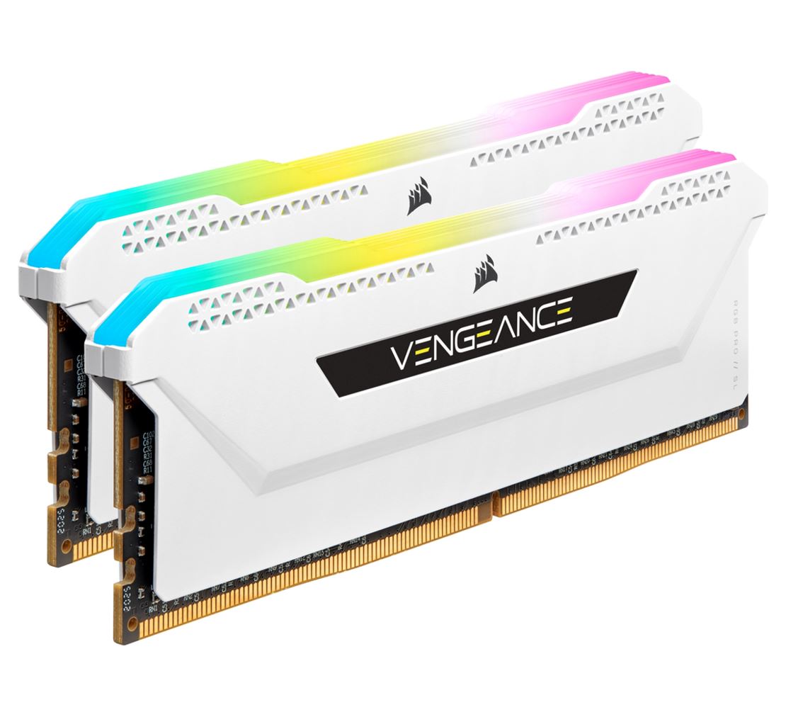 Corsair Vengeance RGB PRO SL 32GB (2x16GB) DDR4 3600Mhz C18 White Heatspreader Desktop Gaming Memory