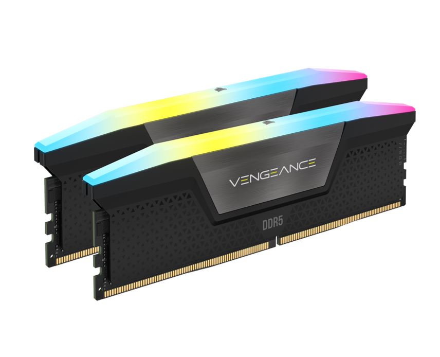 Corsair Vengeance RGB 32GB (2x16GB) DDR5 UDIMM 5200MHz C40 1.25V Desktop Gaming Memory Black