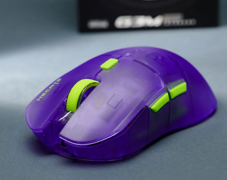 Gaming DesktopEdifier G3M Pro Tri-Mode Wireless Gaming Mouse -Transparent Purple 26000 DPI 70 hours battery lifespan Three-Way Wireless Connectivity