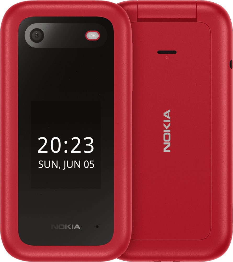 Nokia 2660 Flip 4G 128MB - Red (1GF012HPB1A03)*AU STOCK*, 2.8', 48MB/128MB, 0.3MP, Dual SIM, 1450mAh Removable, 2YR