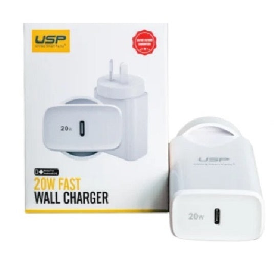 Gaming DesktopUSP 20W USB-C PD Fast Wall Charger White - Extremely Compact Plug Makes It Ideal for Home