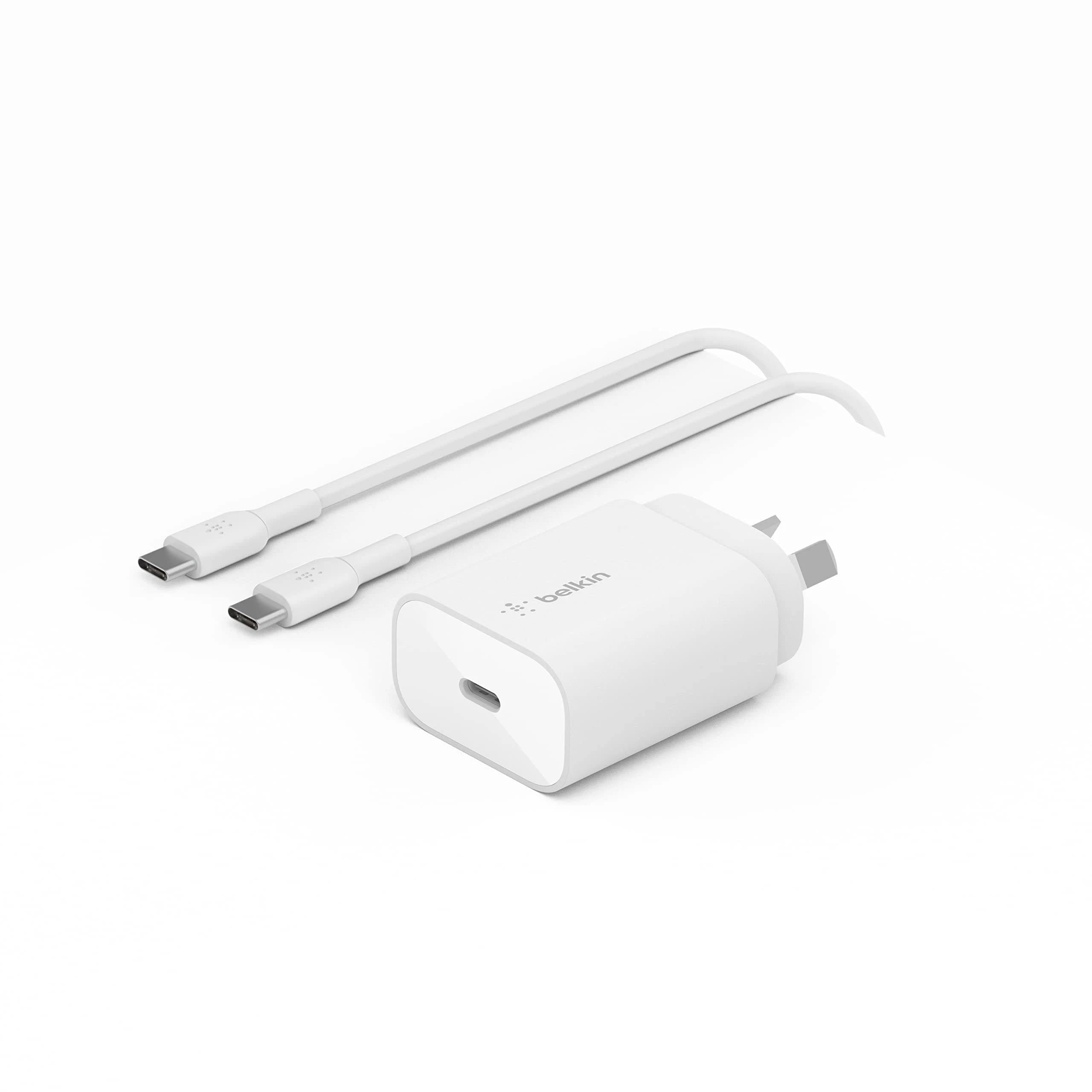 Belkin BoostCharge USB-C PD 3.0 PPS Wall Charger 25W + USB-C Cable (1M) - White 