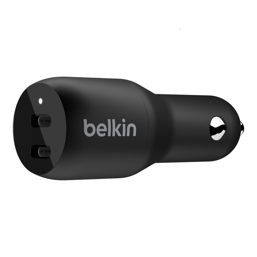 Belkin BoostCharge Dual USB-C Car Charger 36W - Black 