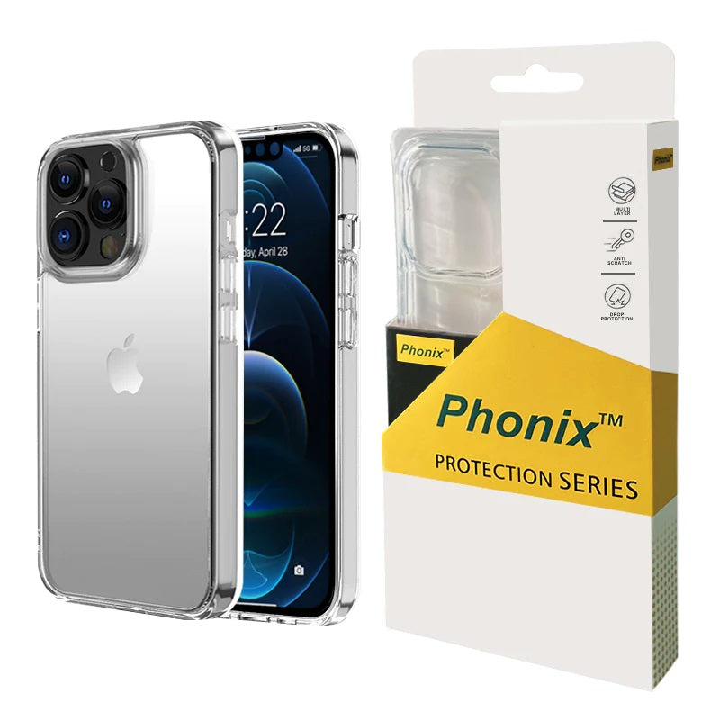 Phonix Apple iPhone X / iPhone XS Clear Rock Hard Case Black border (With Camera Protective) - Ultra-thin, lightweight, Non-slip, Shockproof