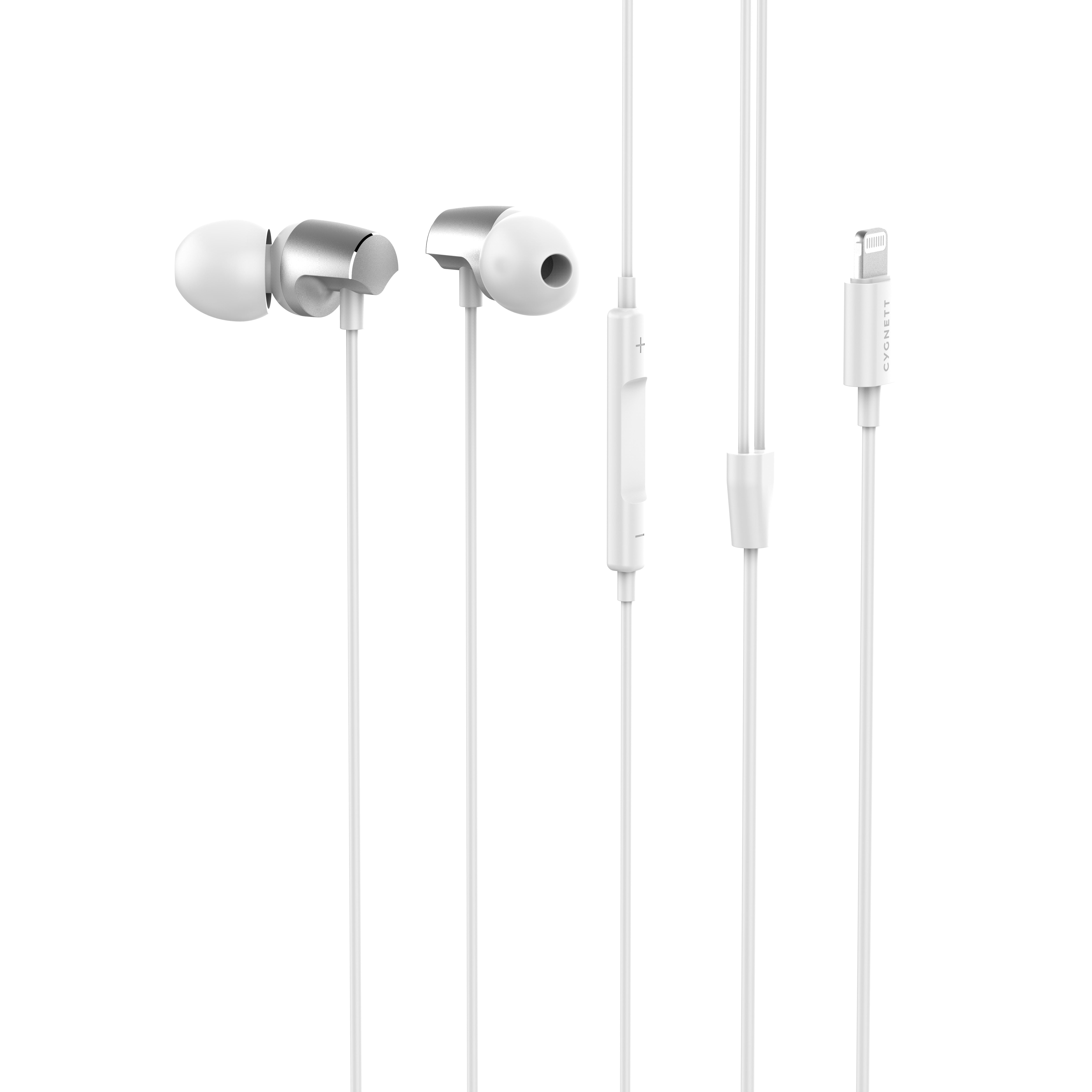 Cygnett Essential Lightning Earphones - (CY3630PCCAP), Built-in Microphone for Phone Calls, Plugs Directly into Your Apple Device, Simply Plug