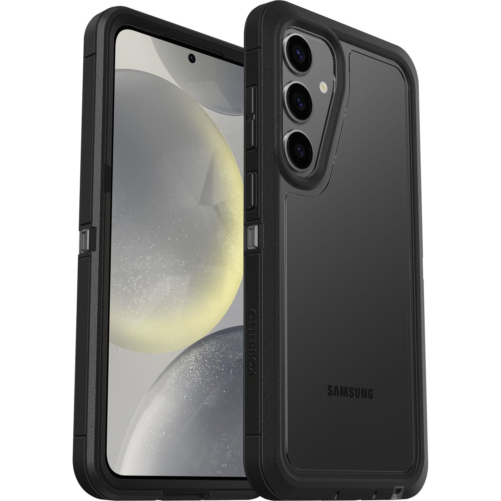 OtterBox Defender XT Clear Samsung Galaxy S24+ 5G (6.7') Case Clear/Black - (77-94721),DROP+ 5X Military Standard, Port cover block dust and dirt