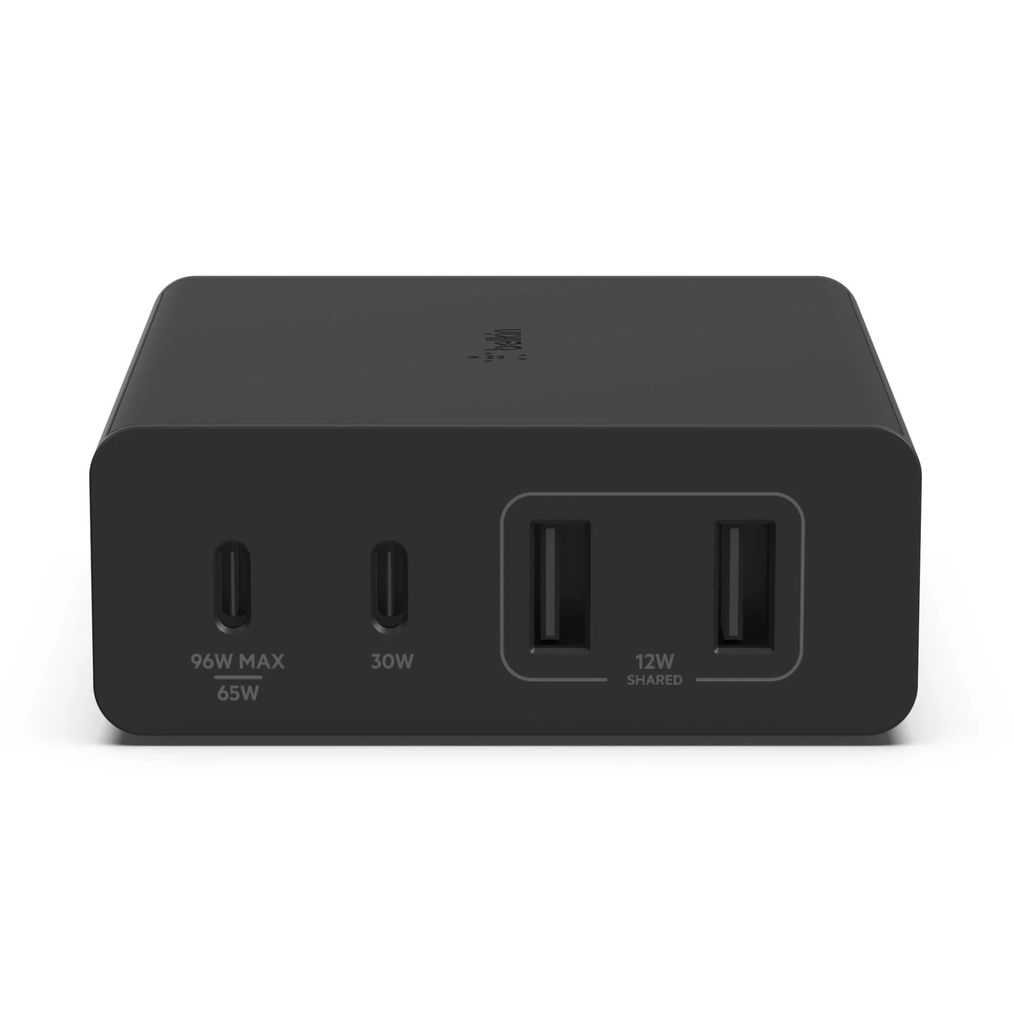 Belkin BoostCharge Pro 4-Port GaN Charger 108W - Black(WCH010auBK),2xUSB-C & 2xUSB-A,2M Cable,Intelligent and Fast Charger,Compact Laptop Charger,2YR