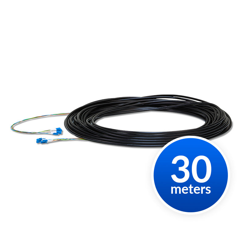 Ubiquiti Single-Mode Lightweight Fiber Cable, Lenth 30m, Outdoor Jacket, Kevlar Yarn For Added Tensile Strength,  Weatherproof Tape,  2Yr Warr