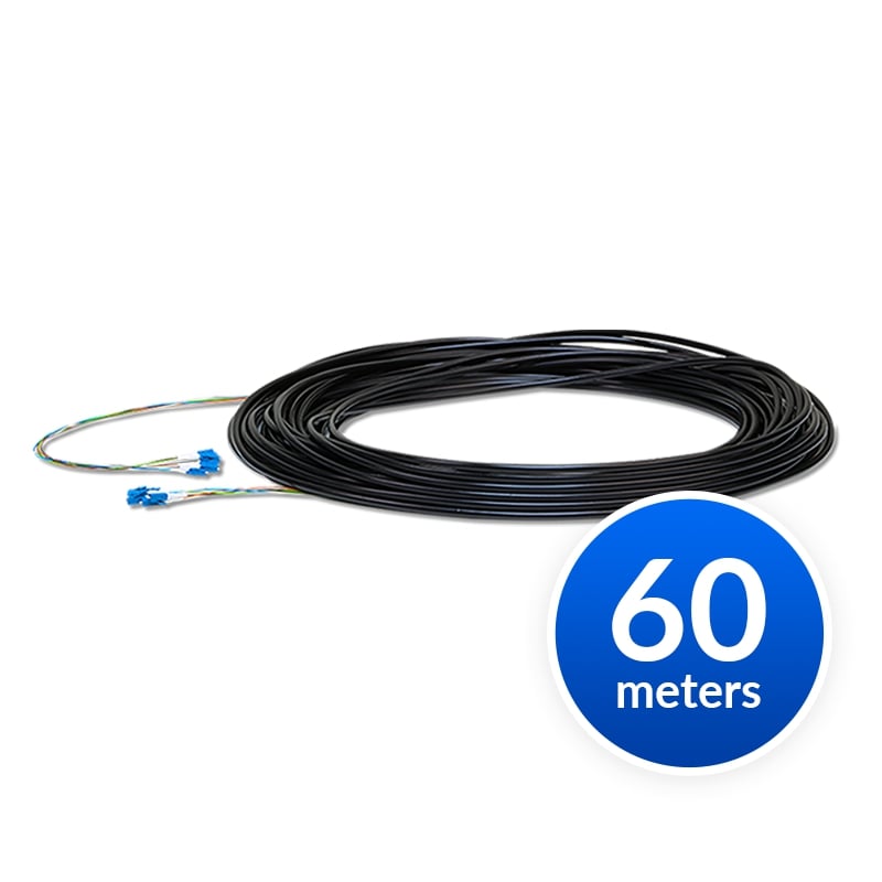 Ubiquiti Single-Mode Lightweight Fiber Cable, Lenth 60m, Outdoor-Rated, Kevlar Yarn For Added Tensile Strength, Weatherproof Tape, 2Yr Warr