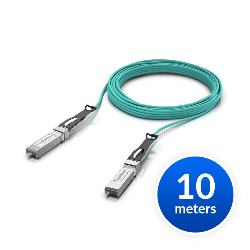 Ubiquiti 25 Gbps Long-Range DAC, Long-range SFP28, 10m Length, Support 25/10/1 Gbps, PVC Cable Jacket, Aqua Color, 2Yr Warr