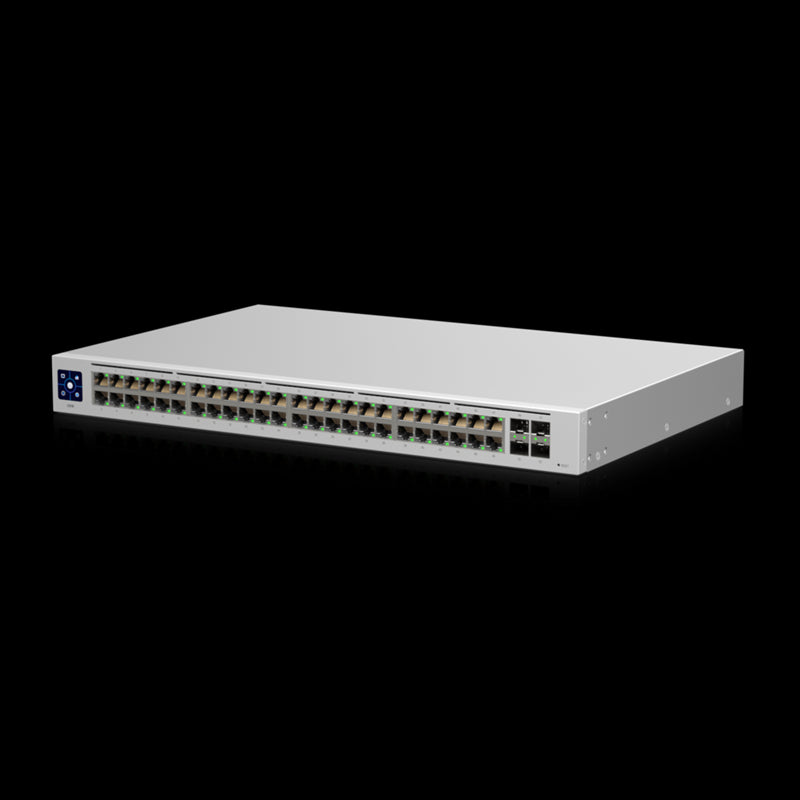 Ubiquiti UniFi USW-48, 48-port Managed Gigabit Layer2 Switch - 48x Gigabit Ethernet Ports 4x SFP Port Touch Display, 2Yr Warr