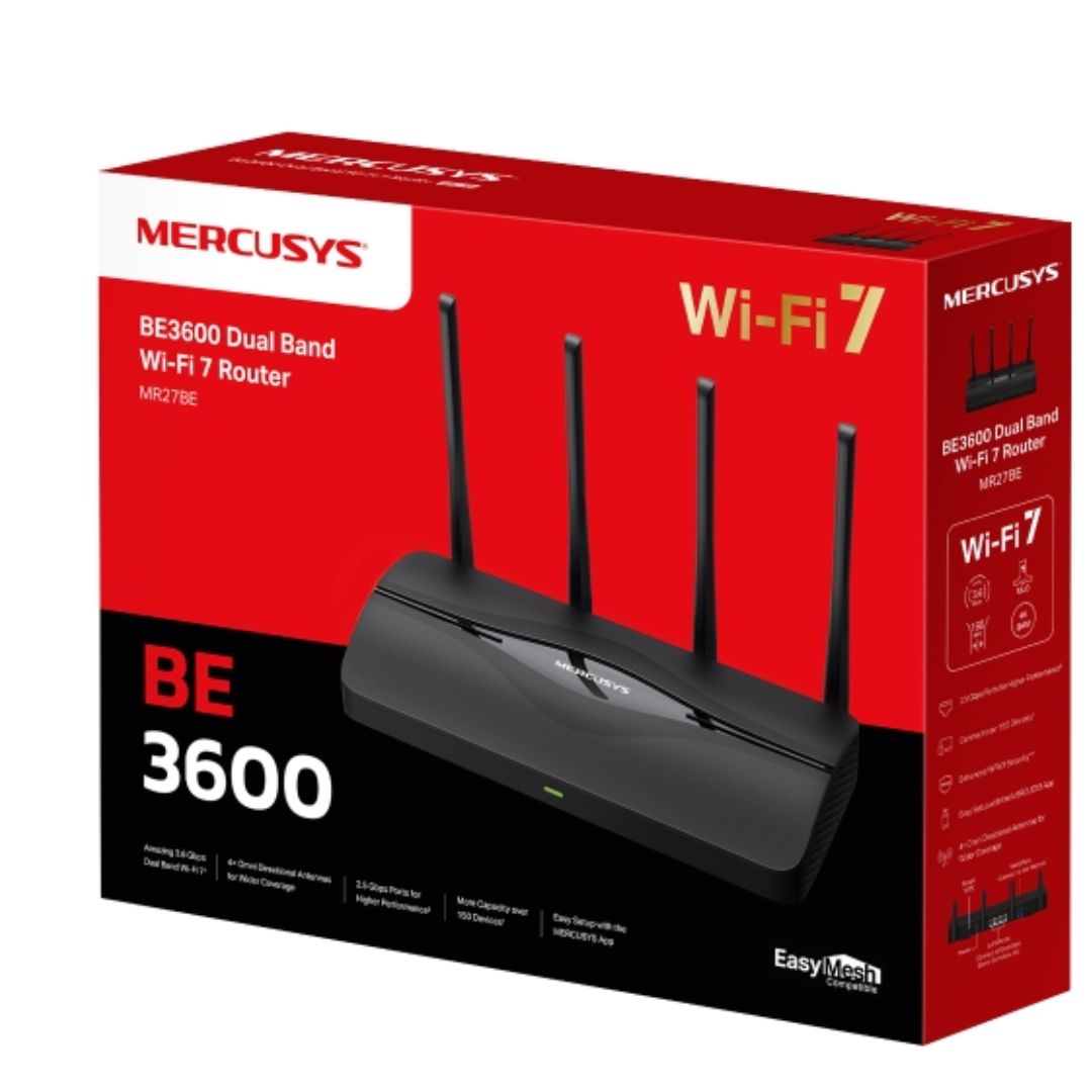 Gaming DesktopMercusys MR27BE BE3600 Dual Band Wi-Fi 7 Router (WIFI7)