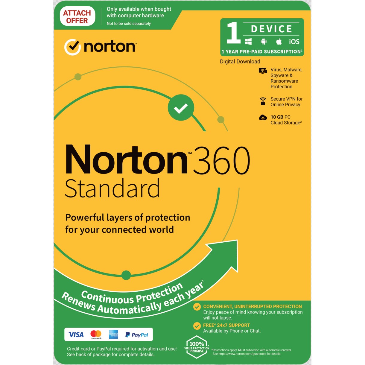 Norton 360 Standard 10GB AU 1 User 1 Device, 12 Months, Digital Key  via Email