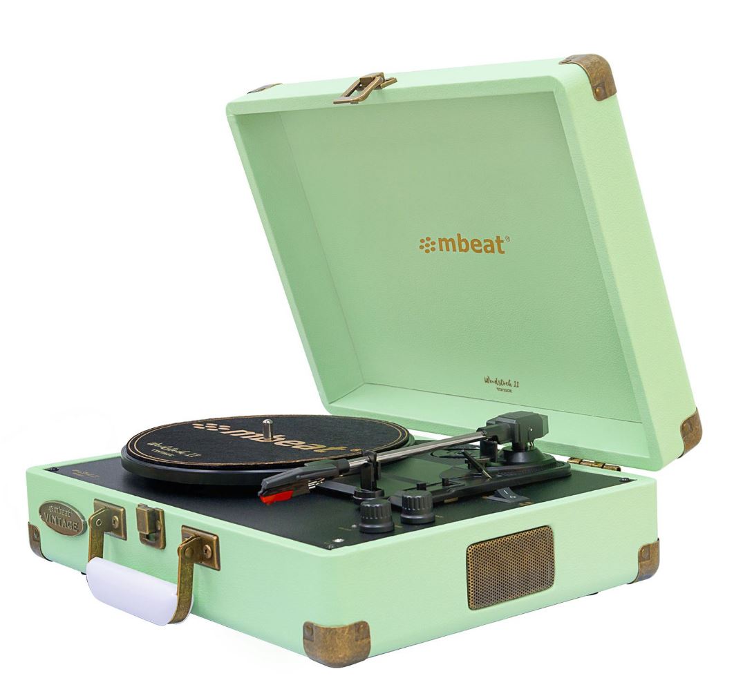 mbeat®  Woodstock 2 Tiffany Green Retro Turntable Player