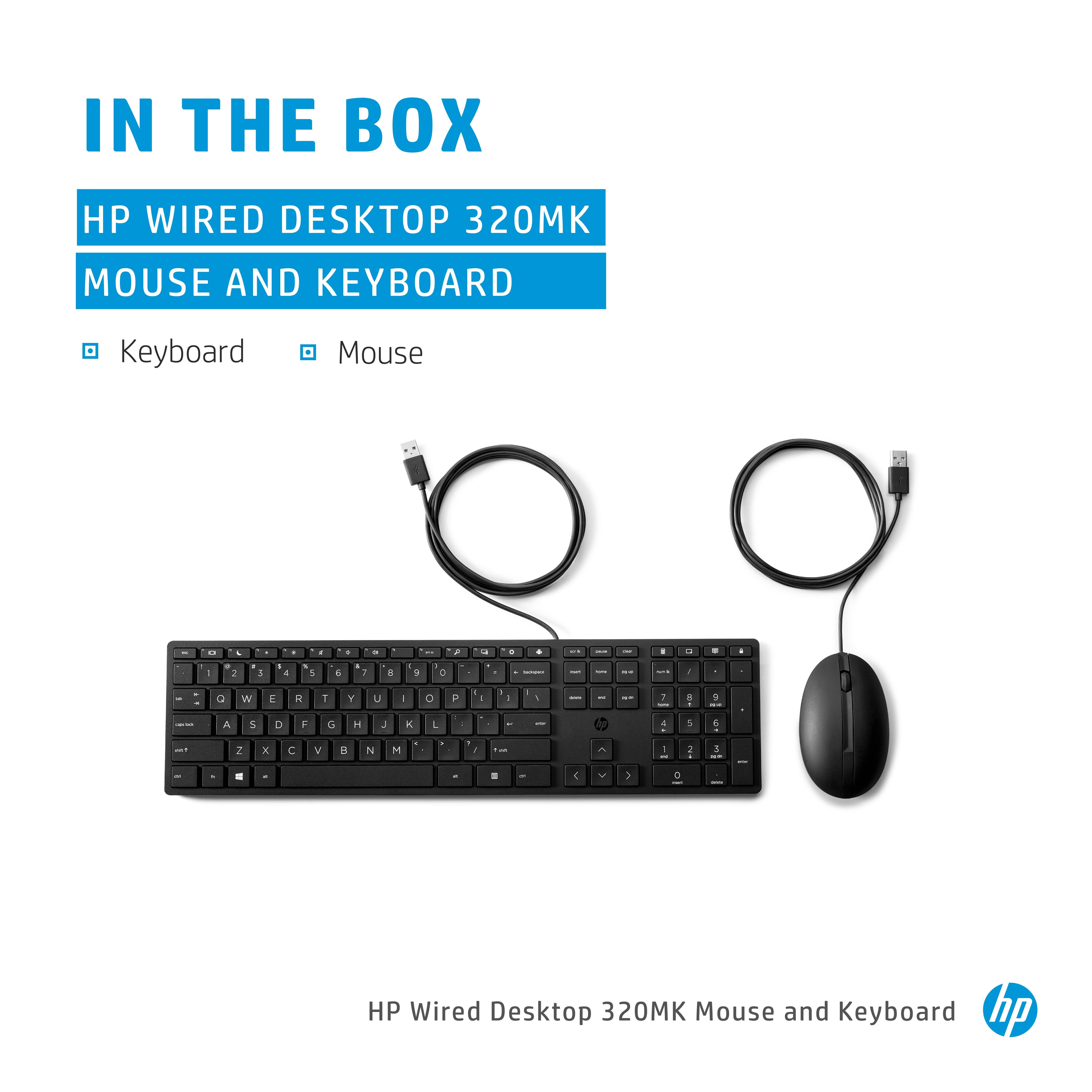 HP Wired Desktop 320MK Mouse and Keyboard