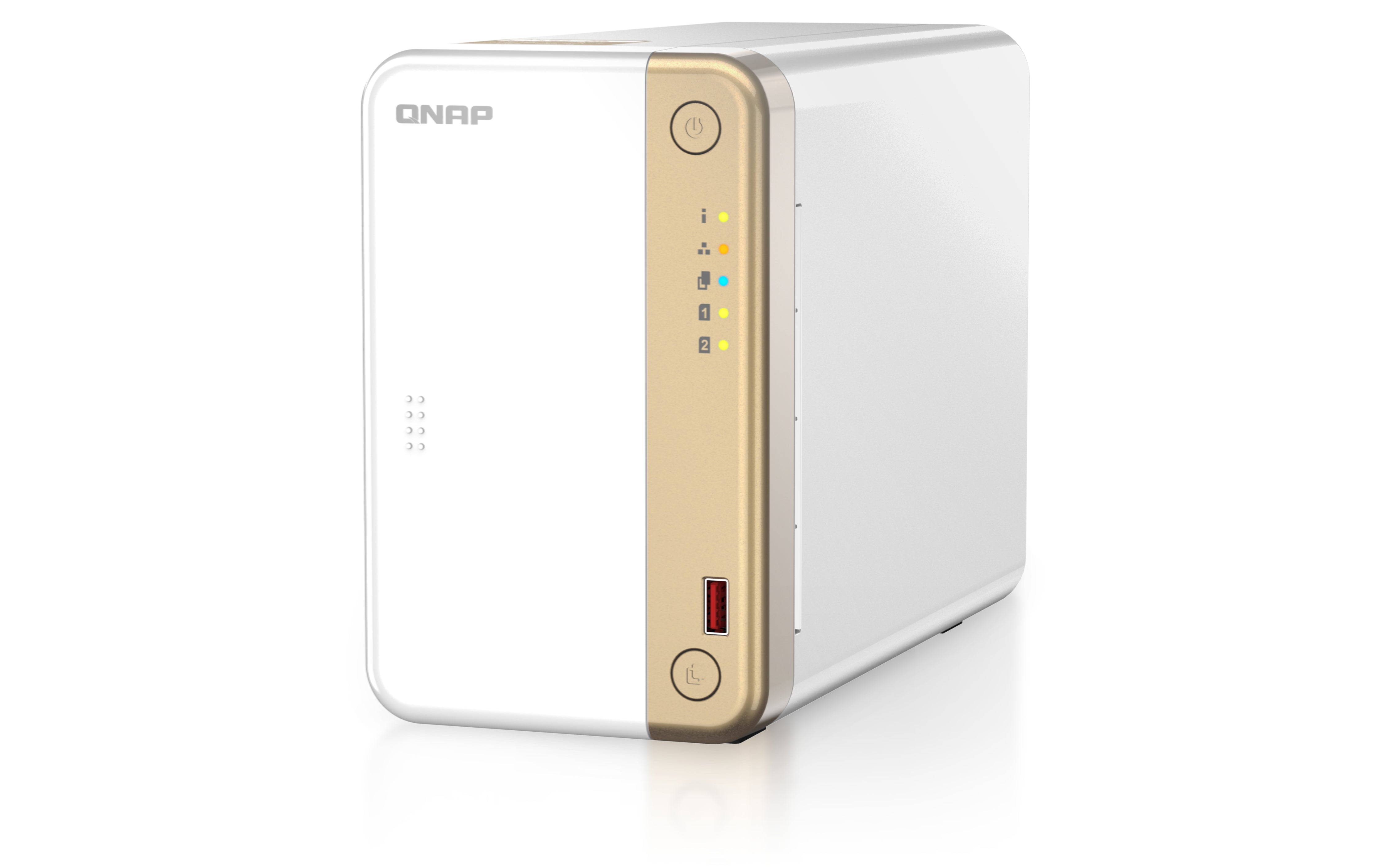 QNAP TS-262 NAS Tower Intel® Celeron® N4505 4 GB QNAP QTS Gold, White