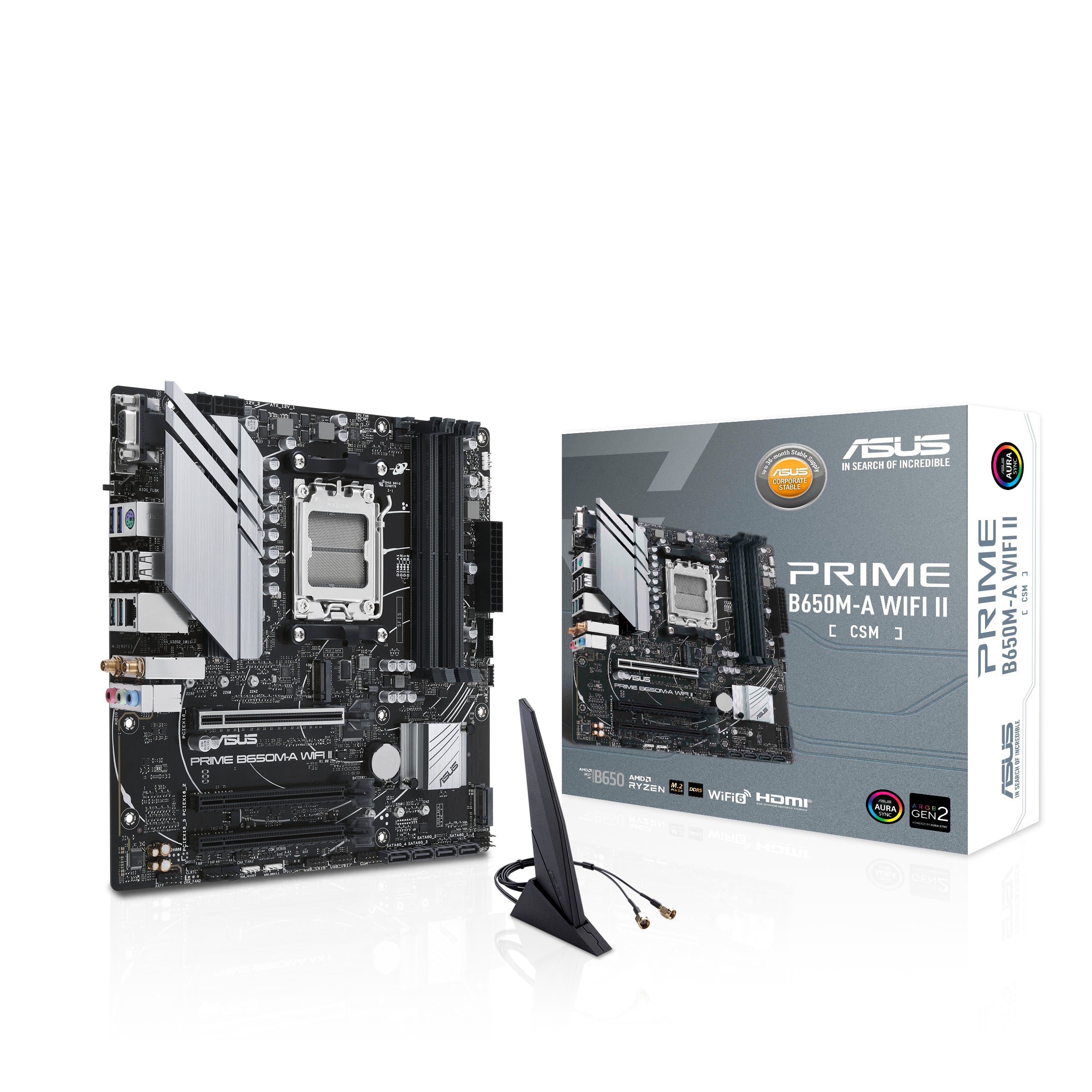 ASUS PRIME B650M-A WIFI II-CSM motherboard AMD B650 Socket AM5 micro ATX