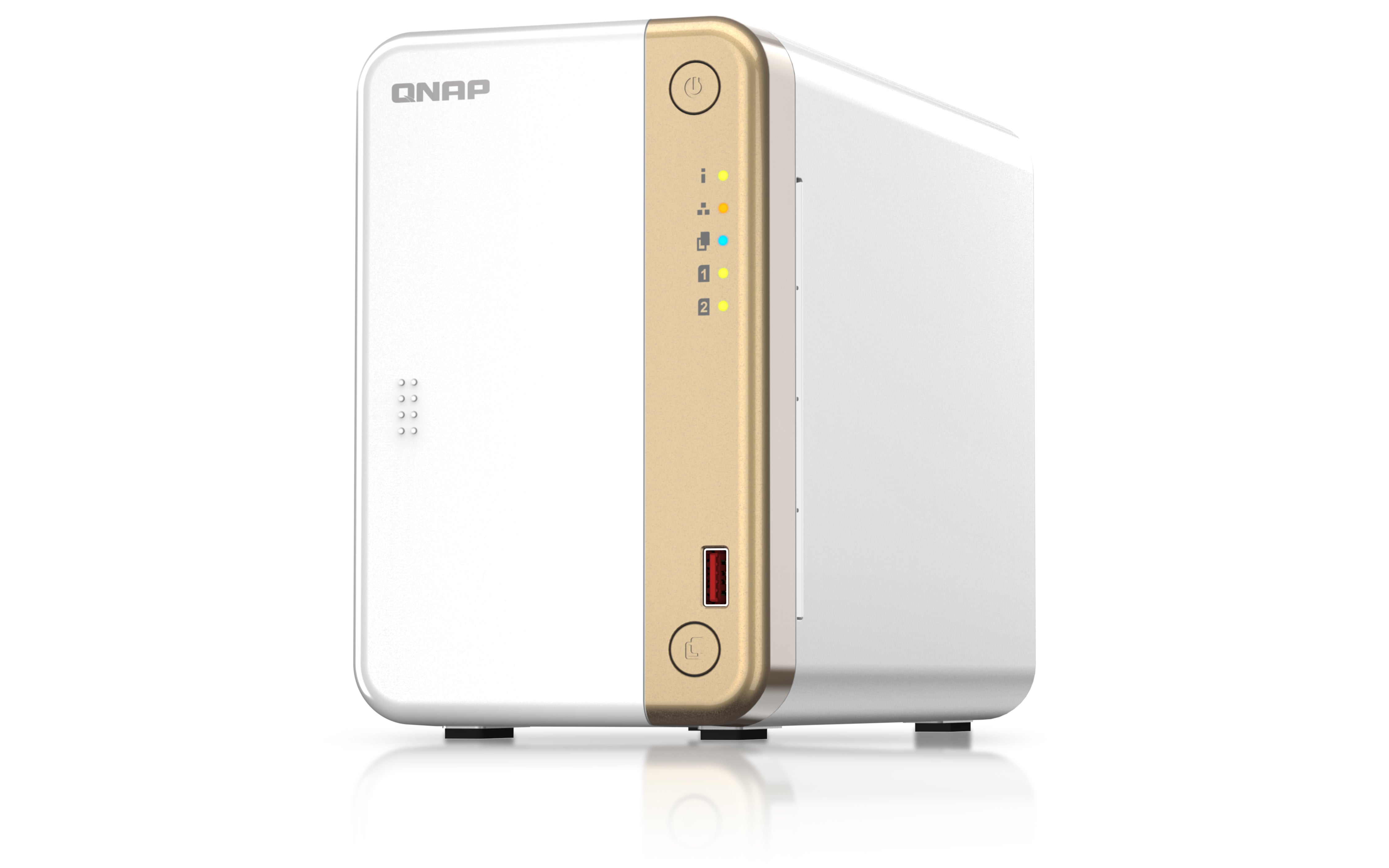 QNAP TS-262 NAS Tower Intel® Celeron® N4505 4 GB QNAP QTS Gold, White