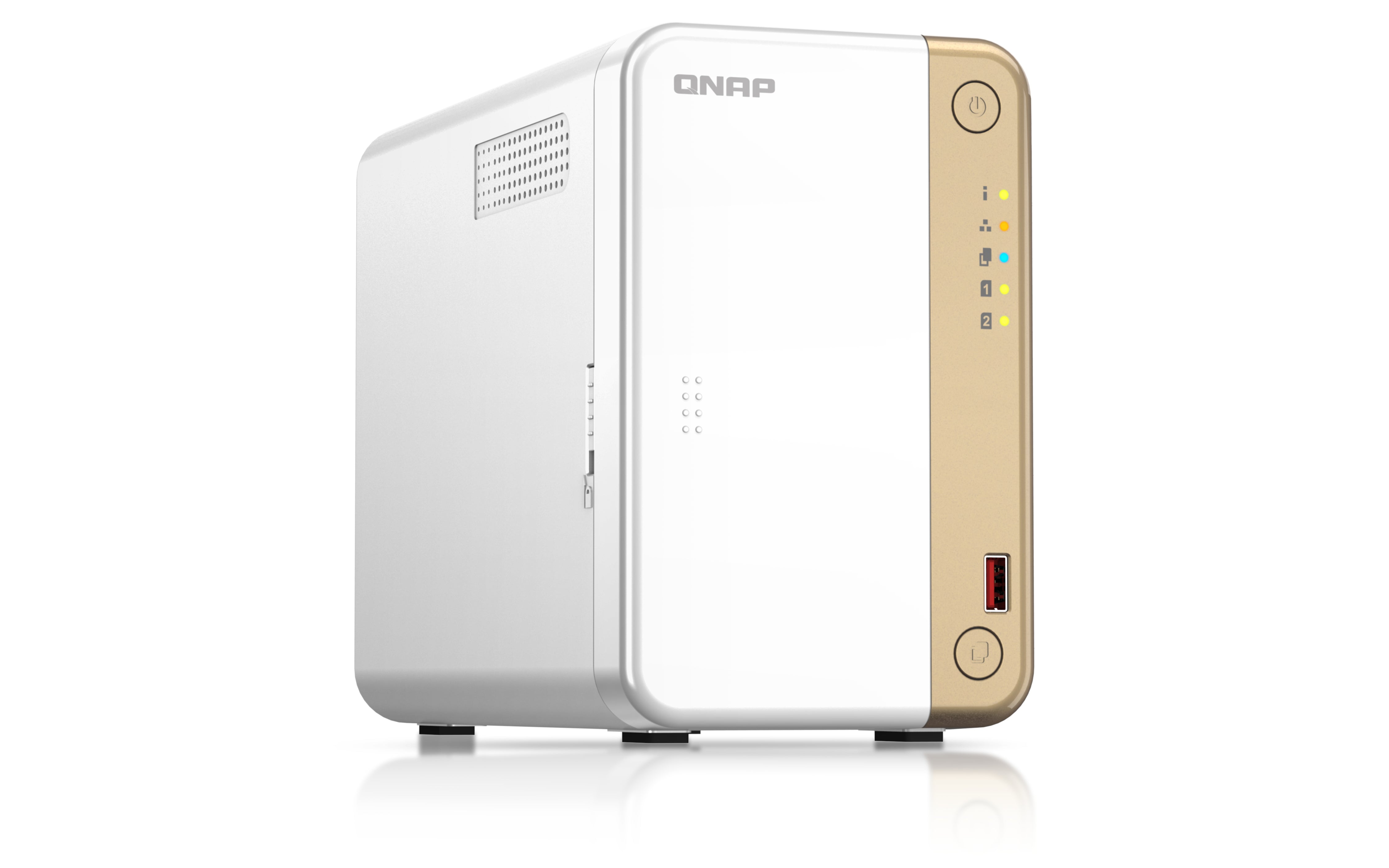 QNAP TS-262 NAS Tower Intel® Celeron® N4505 4 GB QNAP QTS Gold, White